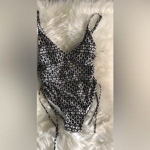 Woman’s time and Tru  one piece swimsuit blue and white Size XL 16- 18